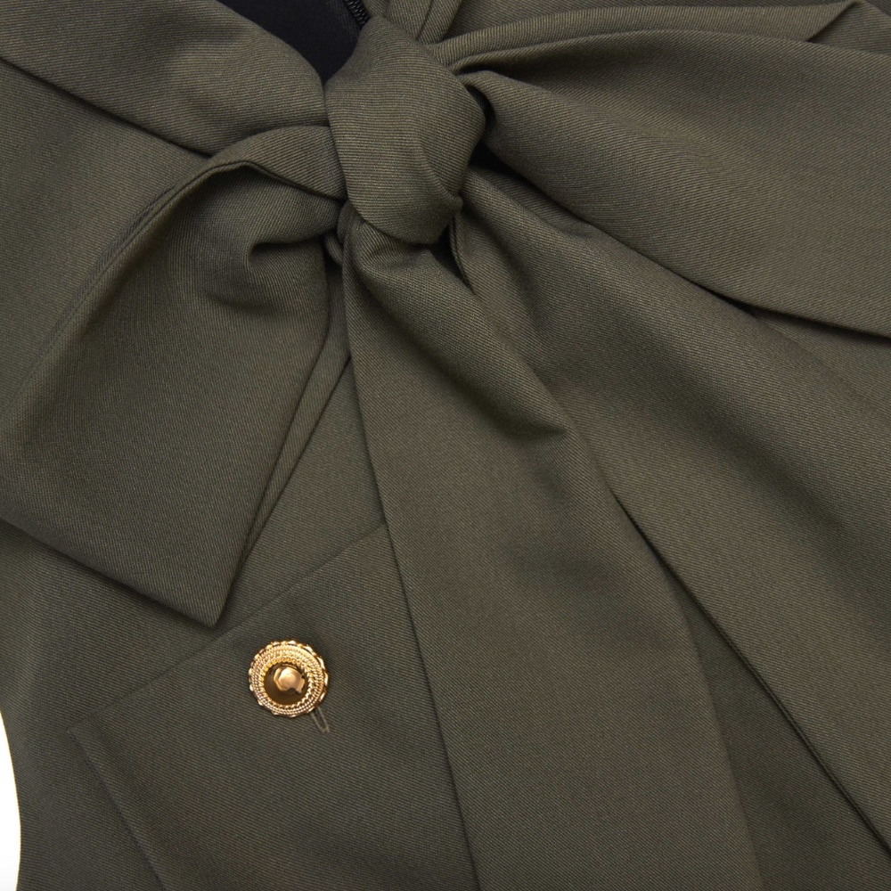 self-portrait Khaki Twill Mini Dress - Size US8 - MSRP $560 - NWT - Picture 5 of 8